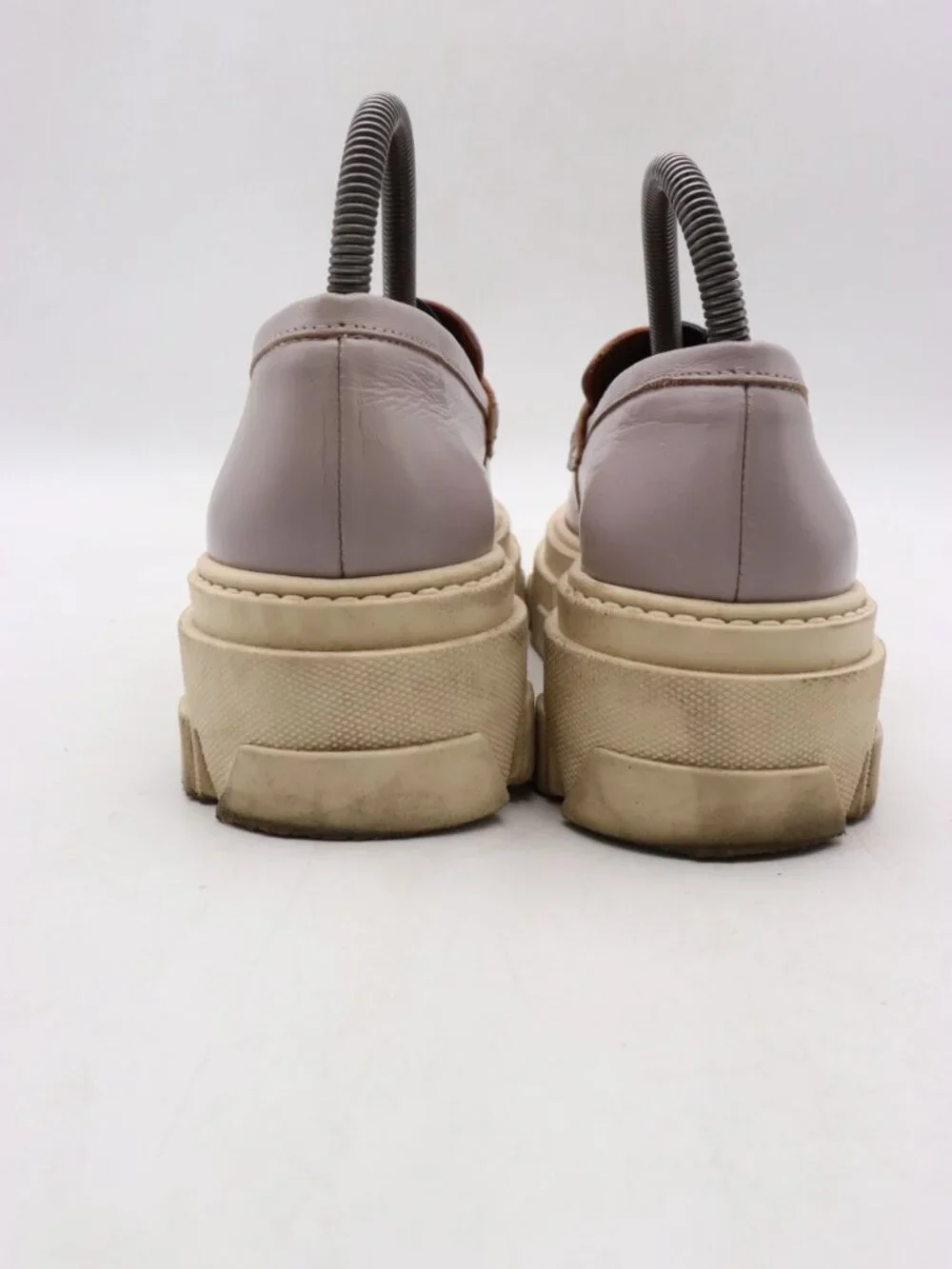 Alohas Trailblazer Purple Leather Women's Size EU 38 Chunky Penny Loafers